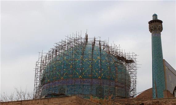 مرمت گنبد مسجد تاریخی امام(ره) اصفهان پایان یافت