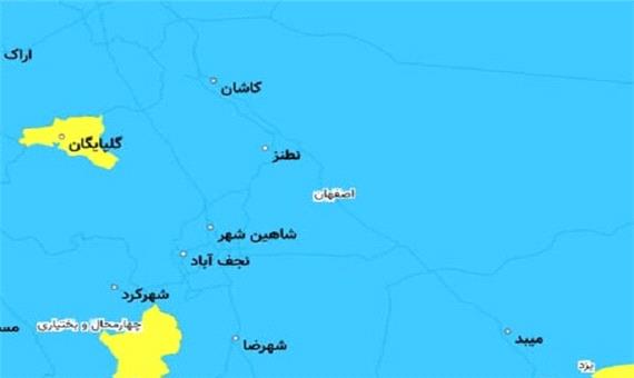 افزایش تعداد شهرهای با وضعیت زرد کرونا در اصفهان/13 شهر آبی است