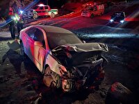 پنج مصدوم در پی برخورد دوخودروی پژو ۴۰۵ و پارس