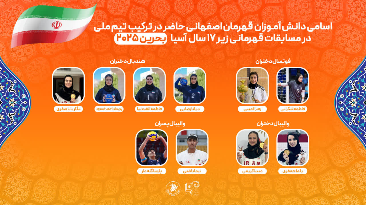 درخشش ۱۰ دانش‌آموز ورزشکار اصفهانی در مسابقات آسیایی بحرین ۲۰۲۵
