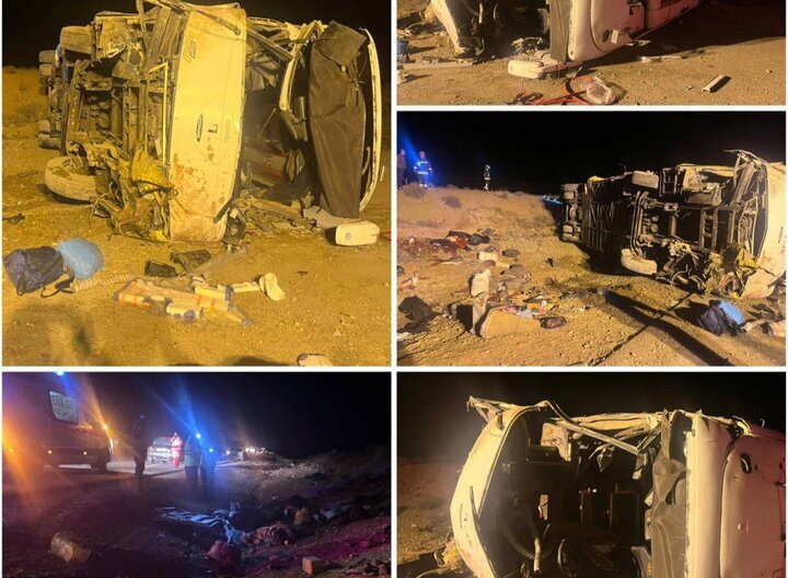 شناسایی هویت جان باختگان تصادف اتوبوس در محور اصفهان - نطنز