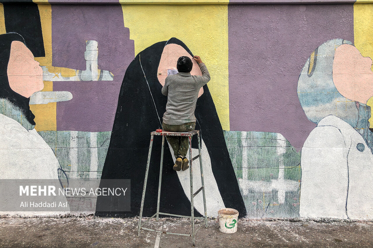 دانشجویان هنری دیوارهای اصفهان را رنگ‌آمیزی کردند