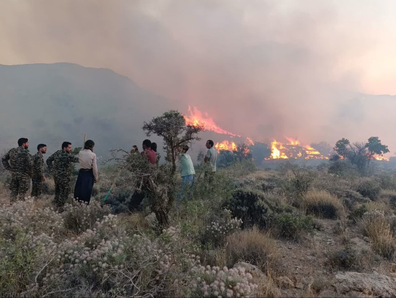 حریق در مراتع روستای «درک‌آباد» چادگان مهار شد