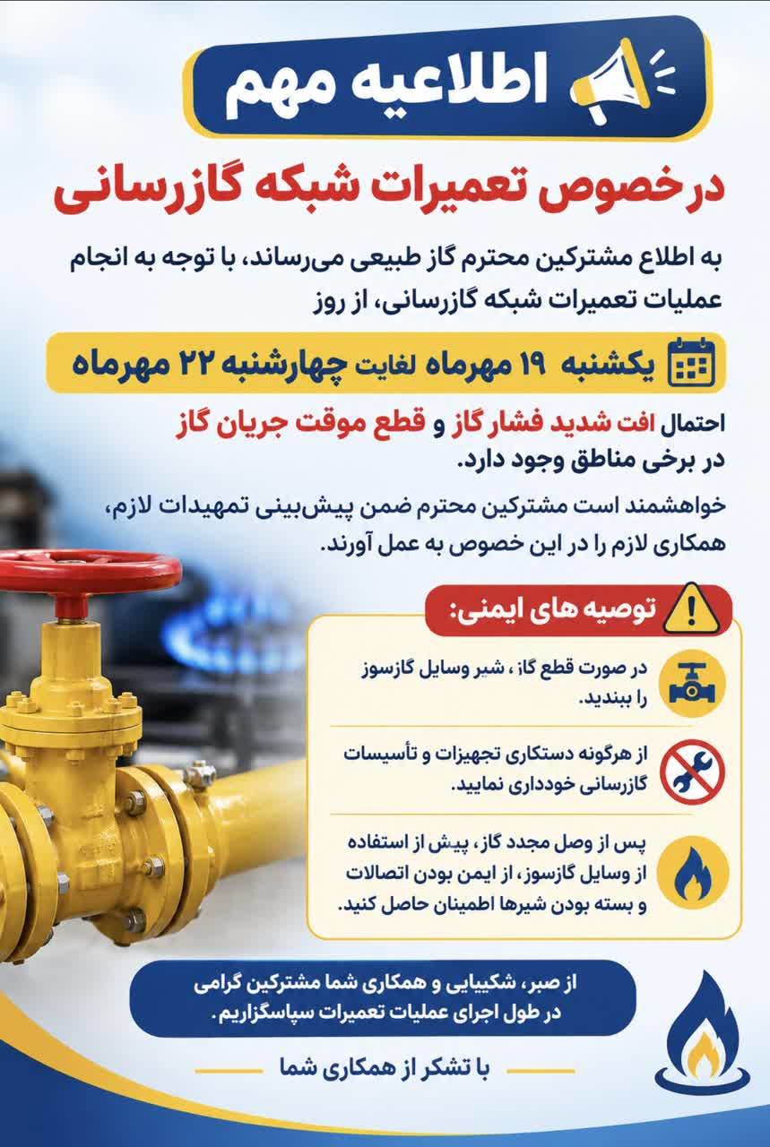 قطع و افت فشار گاز در روستا‌های بخش کرچمبوی بویین میاندشت